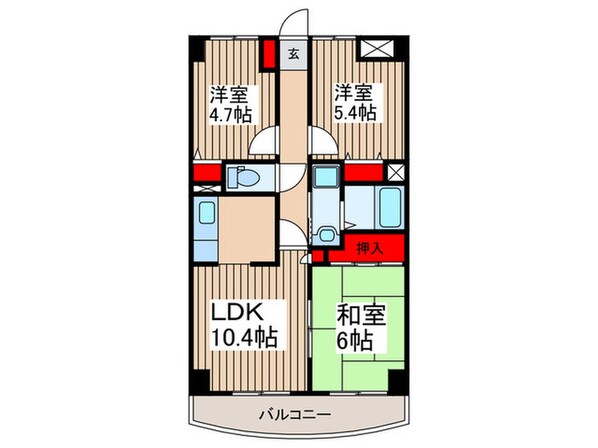 リレント谷塚の物件間取画像